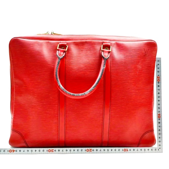 Louis Vuitton LV Hand Bag M54477 Porte Documents Voyage Red EpI made in France - Picture 2 of 8